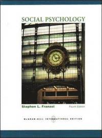 SOCIAL PSYCHOLOGY; WITH SOCIALSENSE CD-ROM AND POWERWEB; Stephen L. Franzoi; 2005