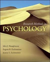 Research Methods in Psychology; John Shaughnessy; 2014