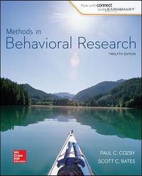 Methods in Behavioral Research; Paul Cozby; 2014