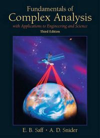 Fundamentals of Complex Analysis  with Applications to Engineering,  Science, and Mathematics; Arthur Snider; 1999
