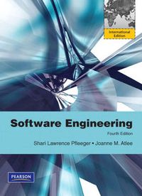 Software Engineering; Shari Lawrence Pfleeger, Joanne M. Atlee; 2009