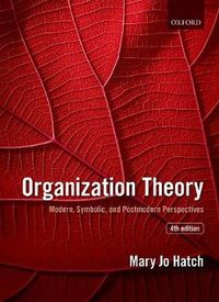 Organization Theory; Mary Jo Hatch; 2018