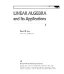 Linear Algebra and Its Applications; David C. Lay; 1994