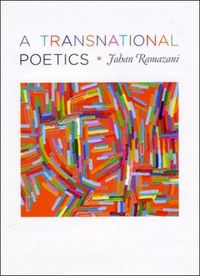 A Transnational Poetics; Jahan Ramazani; 2015