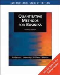 Quantitative Methods for Business, International Edition (with Student CD-ROM); David Anderson; 2007