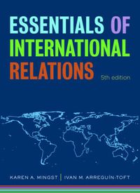 Essentials of International Relations; Ivan Toft, Ivan M Arreguin-Toft, Karen A Mingst; 2010
