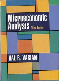 Microeconomic Analysis; Hal R Varian; 1992