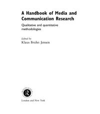 A Handbook of Media and Communication Research; Klaus Bruhn Jensen; 2002
