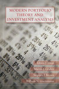 Modern Portfolio Theory and Investment Analysis; Edwin J. Elton; 2006