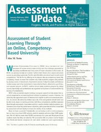 Assessment Update: Progress, Trends, and Practices in Higher Education, Vol; Oddbjörn Evenshaug; 2008
