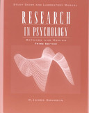 Research in Psychology: Methods and Design, Study Guide; C. James Goodwin; 2001
