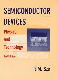 Semiconductor Devices: Physics and Technology; Simon M. Sze; 2001