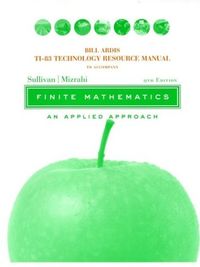 Technology Resource Manual to accompany Finite Mathematics: An Applied Appr; Margareta Bäck-Wiklund; 2004