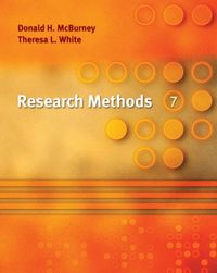 Research Methods (With Infotrac); Donald McBurney; 2003
