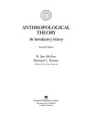 Anthropological Theory; R. Jon McGee, Richard L. Warms; 1999