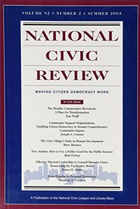 National Civic Review, Volume 92, No. 1, Summer 2003; Gustaf Lindencrona; 2003