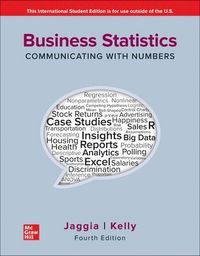 Business Statistics: Communicating with Numbers ISE; Sanjiv Jaggia; 2021