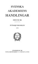 Svenska Akademiens Handlingar Del 87; Svenska akademien; 1981