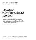 Svenskt Klavikordbygge1720-1820; Ola Helenius; 1986