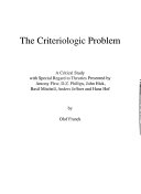 Criteriologic Problem; Olof Franck; 1988