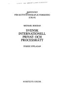 Svensk internationell privat- och processrätt; Michael Bogdan; 1992