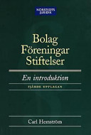 Bolag - föreningar - stiftelser : en introduktion; Carl Hemström; 2002