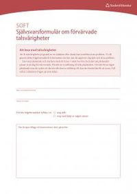 Dysartri - SOFT - Självsvarsformulär om förvärvade talsvårigheter; Lena Hartelius; 2015