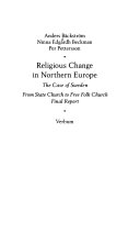 RELIGIOUS CHANGE IN NORTHERN EUROPE; Anders Bäckström, Ninna Edgardh Beckman, Per Pettersson; 2004