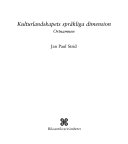 Kulturlandskapets språkliga dimension: ortnamnen; Jan Paul Strid; 1999