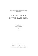 Legal issues of the late 1990s; Peter Wahlgren, Stockholms universitet. Juridiska fakulteten, Stockholm Institute for Scandinavian Law; 1999
