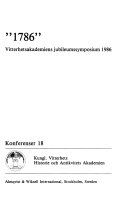 1786 : Vitterhetsakademiens jubileumssymposium 1986; Stig Strömholm, Sten Carlsson, Carl Fehrman, Örjan Lindberger, Inge Jonsson, Per Wästberg, Brita Malmer, Berta Stjernquist, Stig Fogelmarck; 1988