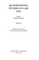 Scandinavian studies in law. Vol. 35 (1991); Anders Victorin, Stockholms universitet. Juridiska fakulteten, Stockholm Institute for Scandinavian Law; 1991