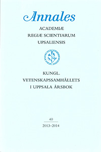 Kungl. Vetenskapssamhällets i Uppsala årsbok 40/2013-2014; Lars-Gunnar Larsson; 2015